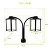چراغ حیاطی و پارکی سرلوله دوشاخه فلزی مدل P-2JB