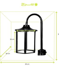 چراغ سرلوله حیاطی و پارکی فلزی مدل P-1SB