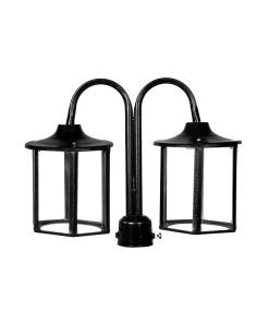 چراغ حیاطی و پارکی سرلوله دوشاخه فلزی مدل P-2SB