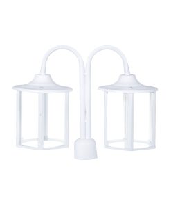 چراغ حیاطی و پارکی سرلوله دوشاخه فلزی مدل P-2SB