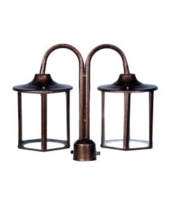 چراغ حیاطی و پارکی سرلوله دوشاخه فلزی مدل P-2SB