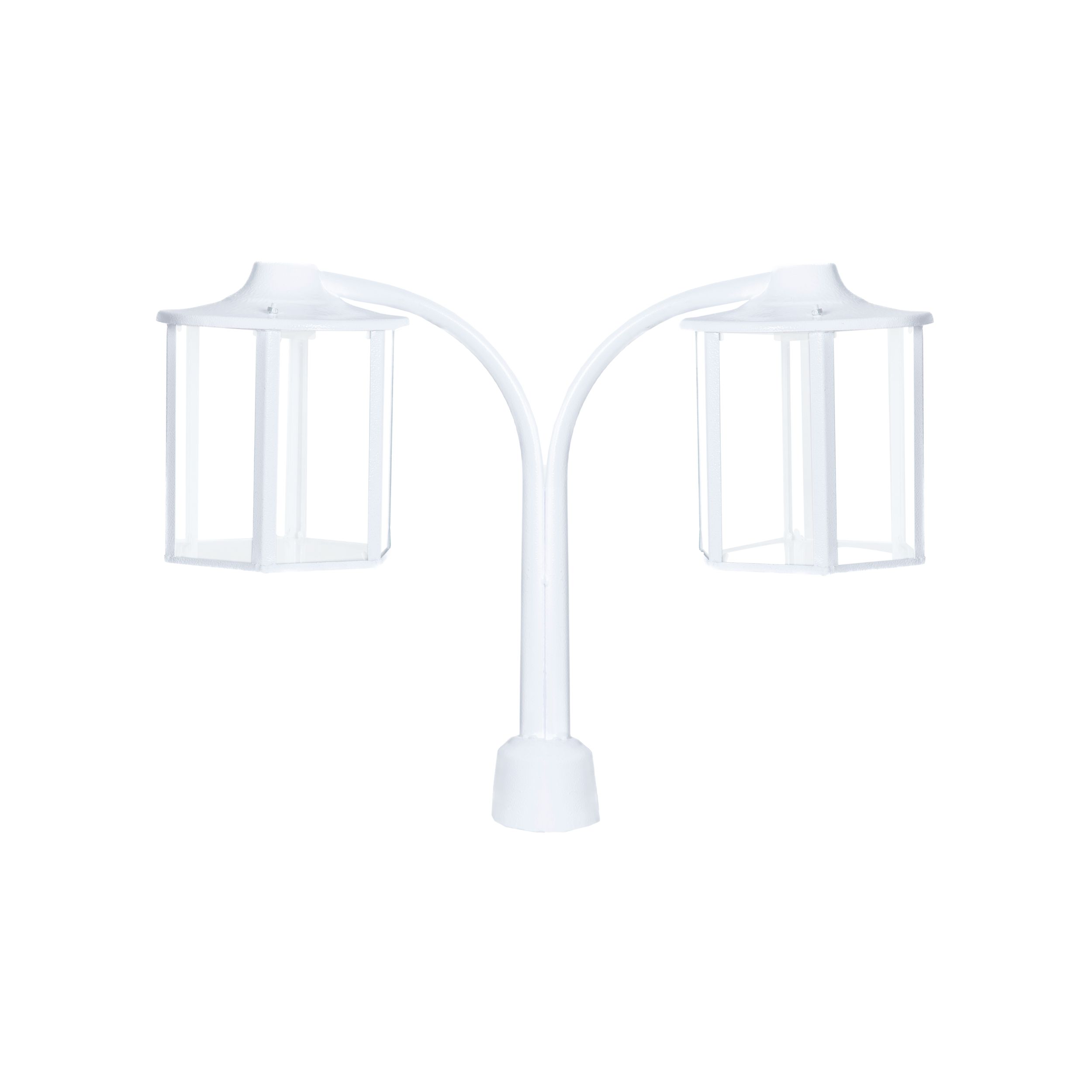 چراغ حیاطی و پارکی سرلوله دوشاخه فلزی مدل P-2JB