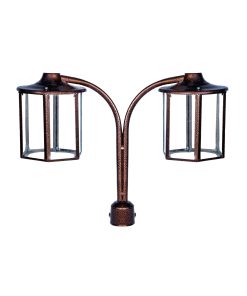 چراغ حیاطی و پارکی سرلوله دوشاخه فلزی مدل P-2JB