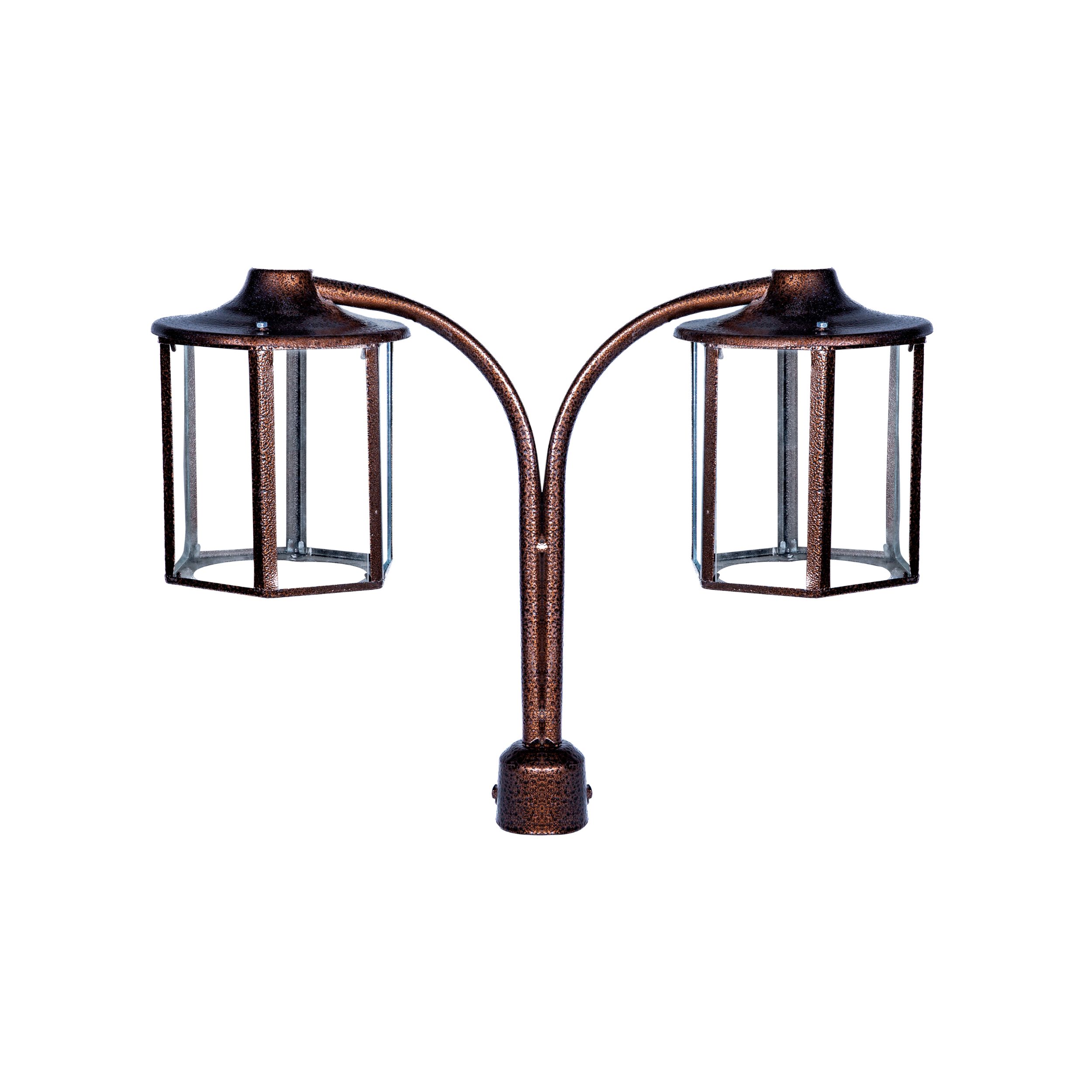 چراغ حیاطی و پارکی سرلوله دوشاخه فلزی مدل P-2JB