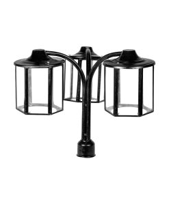 چراغ حیاطی و پارکی سرلوله سه شاخه فلزی مدل P-3JB