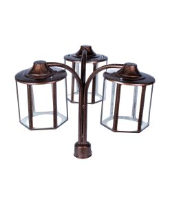 چراغ حیاطی و پارکی سرلوله سه شاخه فلزی مدل P-3JB