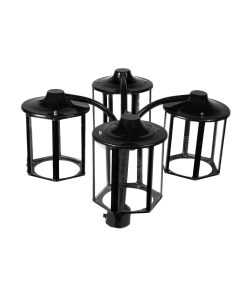 چراغ سرلوله حیاطی و پارکی چهارشاخه فلزی مدل P-4JB