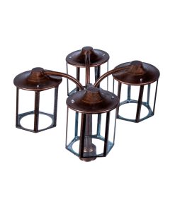 چراغ سرلوله حیاطی و پارکی چهارشاخه فلزی مدل P-4JB